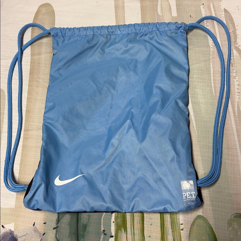 Nike Dark Blue Drawstring Backpack lightweight - image 5